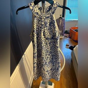 Vince Camuto blue and white dress